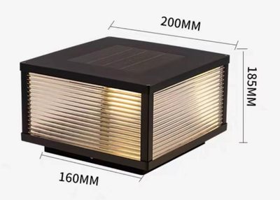 Solar pillar light with cloud-pavilion panel, ABS body, 200 mm, Weichun Lighting