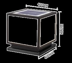Solar pillar light with plain panel, ABS body, 200 mm, Weichun Lighting